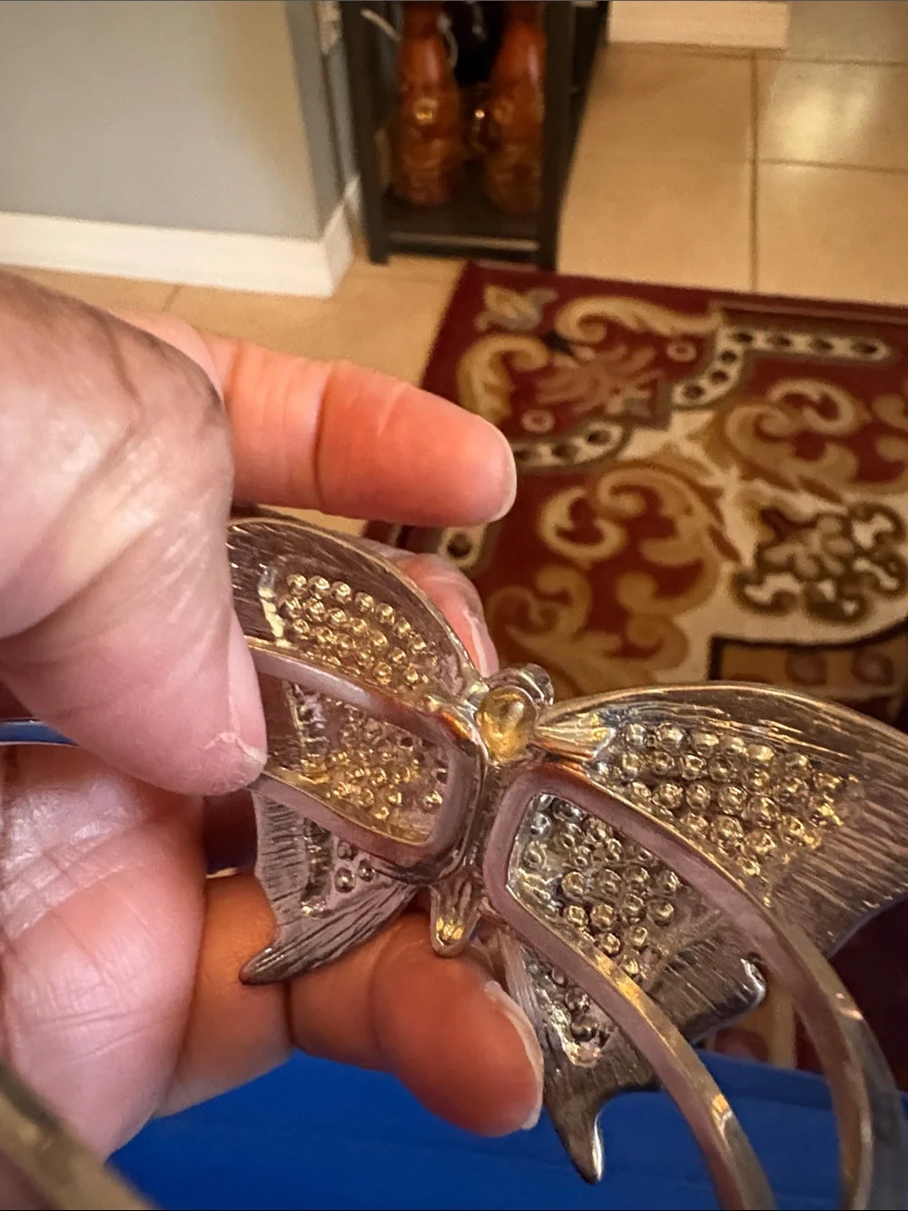 Crystal Butterfly Decorative Accent - Black and Silver Like New